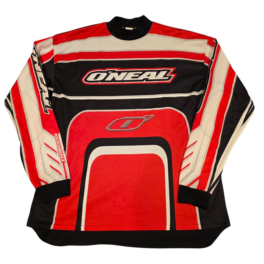 Vintage 90s O'Neal Racing Element Motocross Jersey Made in USA Red Black Mens S